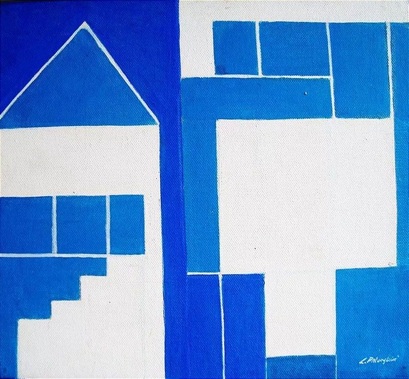 Lyria Palombini - Quadro, Arte em Pintura Geométrica, Acrílica Sobre Eucatex, Assinada