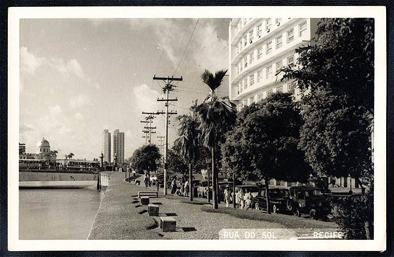 Recife - Pernambuco - Rua Do Sol, Cartão Postal Antigo Original de 1958