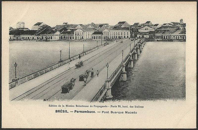Recife - Pernambuco - Ponte Buarque de Macedo, Cartão Postal Antigo Tipográfico