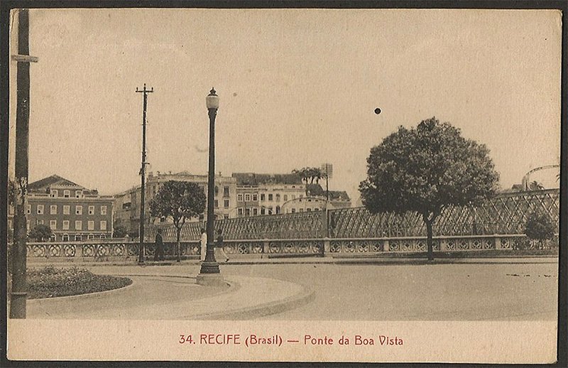 Recife - Pernambuco - Ponte da Boa Vista, Cartão Postal Antigo Tipográfico