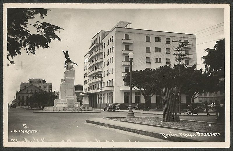 Recife - Pernambuco - Praça Dezessete, Cartão Postal Fotográfico Antigo Original