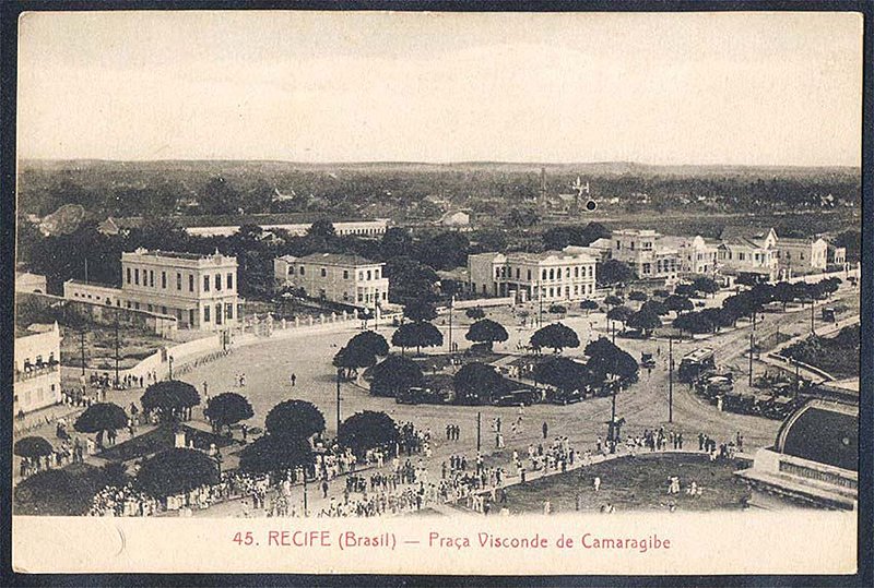 Recife - Pernambuco - Praça Visconde de Camaragibe, Cartão Postal Tipográfico Antigo Original