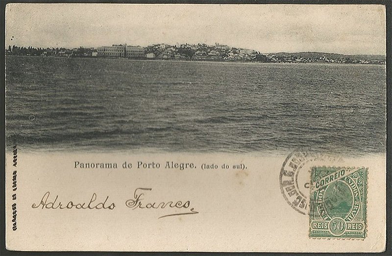 Rio Grande do Sul - Panorama de Porto Alegre, Cartão Postal Tipográfico Antigo Original de 1908
