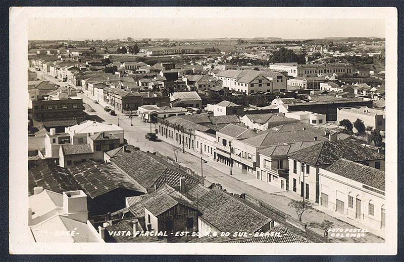 Rio Grande do Sul - Bagé - Vista Parcial, Cartão Postal Fotográfico Antigo Original