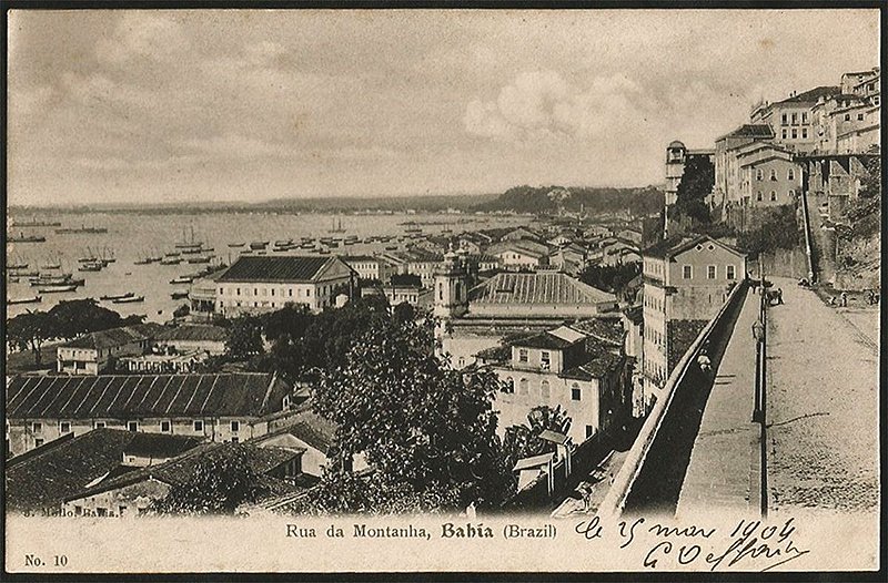 Bahia - Rua da Montanha - Cartão Postal Tipográfico Antigo Original