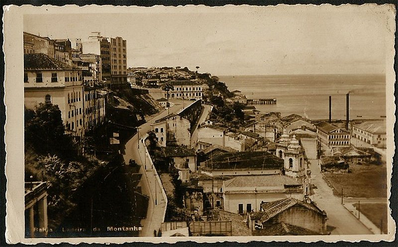 Bahia  - Ladeira da Montanha -  Cartão Postal Fotográfico Antigo Original 