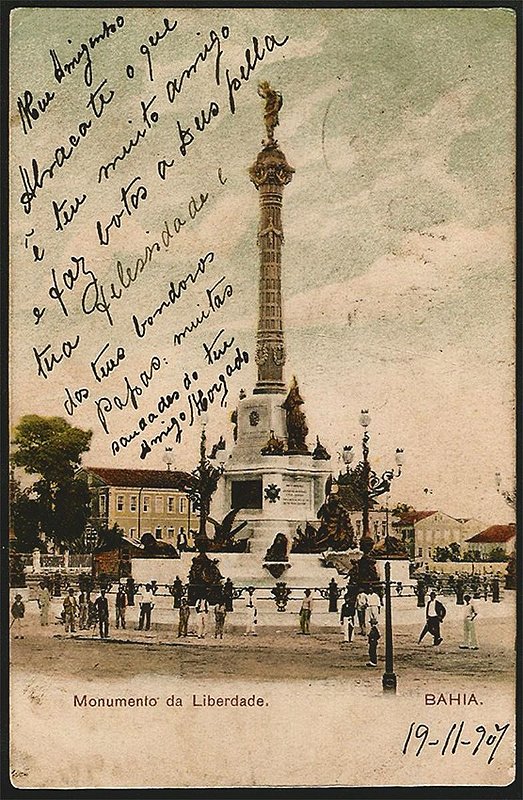 Bahia  - Salvador, Monumento da Liberdade -  Cartão Postal Tipográfico Antigo Original de 1907