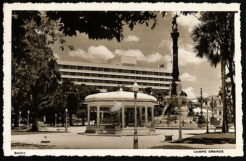Bahia  - Salvador -  Campo Grande - Cartão Postal Fotográfico Antigo Original 