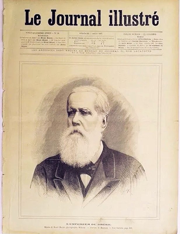 Dom Pedro II - Imperador do Brasil - Jornal Francês Illustré, Original de 1887