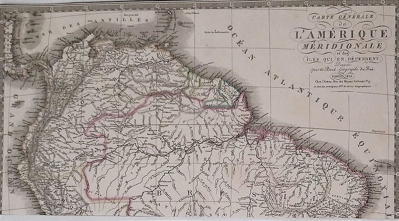 Mapa do Brasil Original de 1826,  Amerique Meridionale - Editado na França