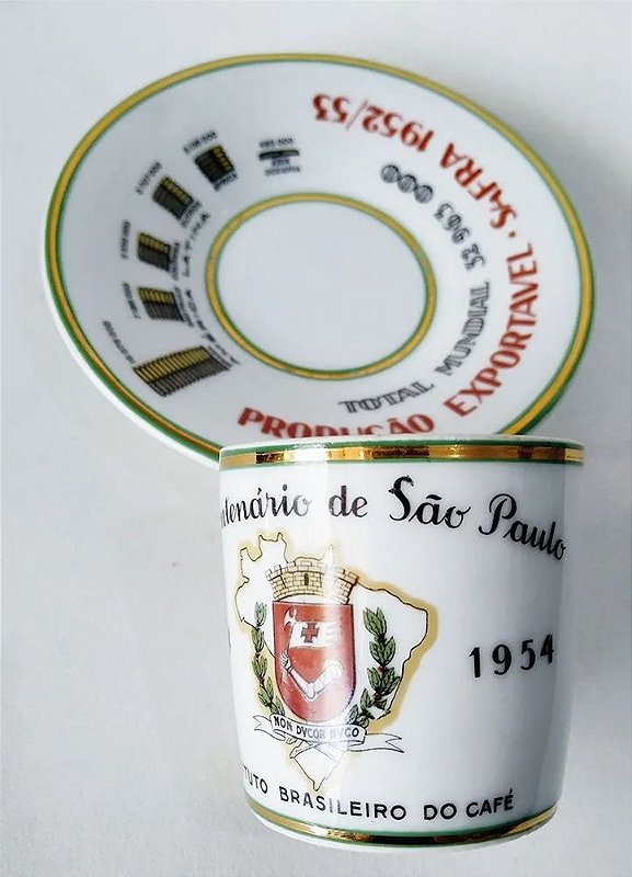 IV Centenário De São Paulo - Xícara Porcelana Produção de Café Exportável 1952-53