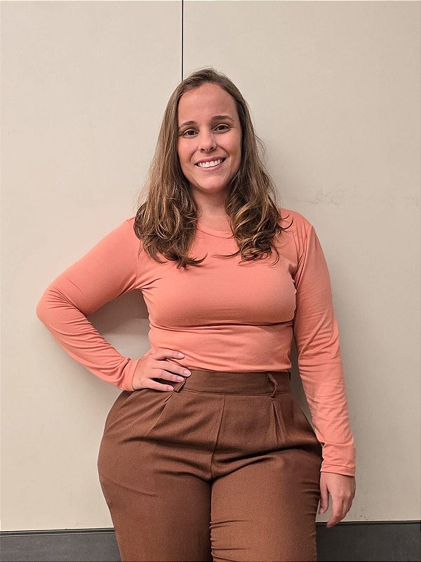 Blusa Rosa Chá Manga Longa
