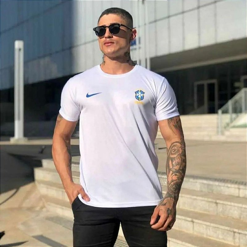 Camisa Dry Fit - Torcedor Brasil - BRANCA - Sports Indaia - A loja