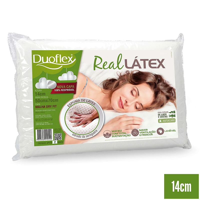 Travesseiro Real Látex 14cm Duoflex