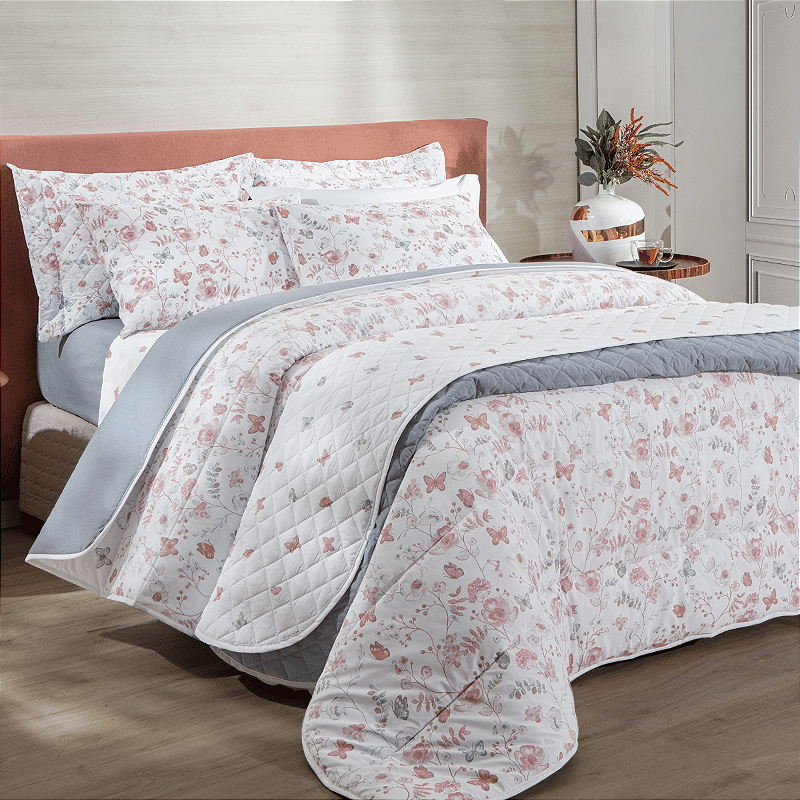 Jogo De Cama Casal Estampado Sonhare Prata 180 Fios Sultan - Amsterdã