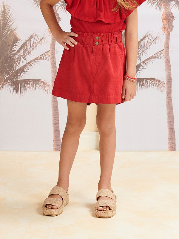 Shorts Saia Infantil Clochard Vermelho
