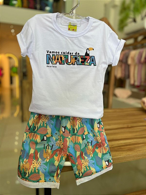 Shorts Infantil Masculino Natureza – Loja Click Certo