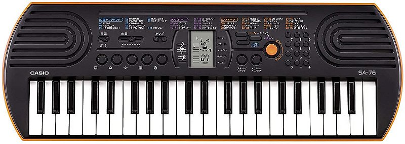 Teclado Infantil Casio SA76 AH2 44 Teclas Preto Laranja- - Carneiro