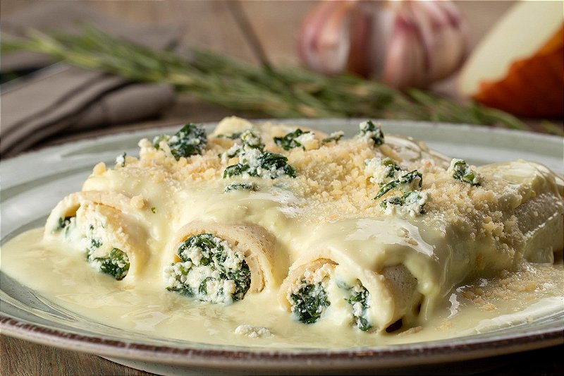 Panqueca de ricota com espinafre ao molho branco congelado 300g ...