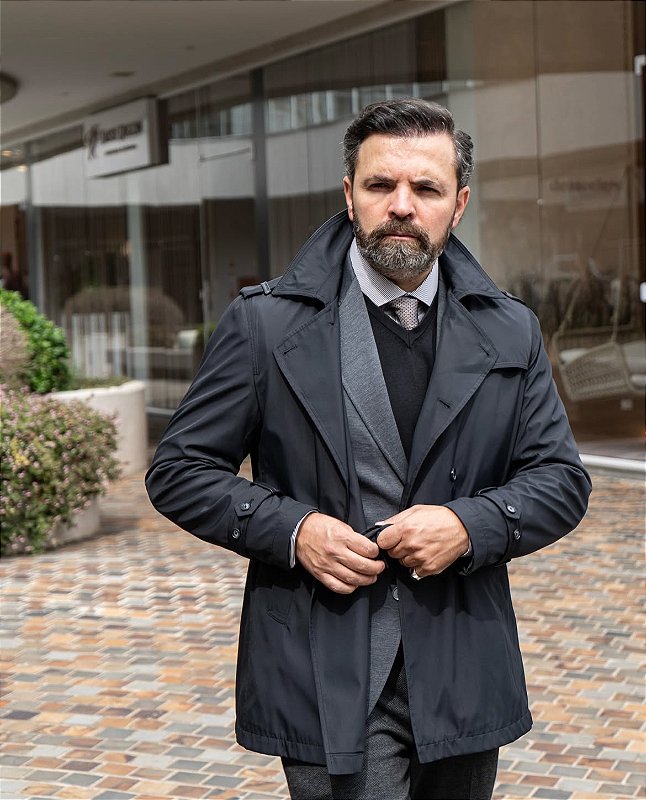 Trench Coat de Nylon Preto - Arm&Für Alfaiataria