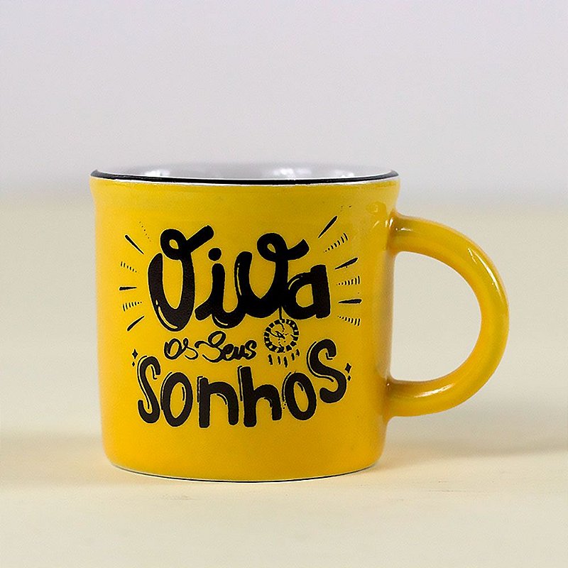 Caneca Ml Frases Cer Mica Amarela Dora Presentes A Maior Loja De Decora O E Presentes Da