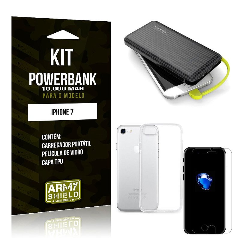 Kit Carregador Portátil 10K Apple iPhone 7 Powerbank