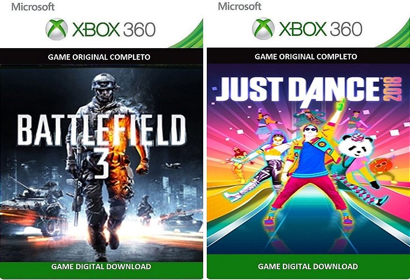 Jogos Xbox 360 transferência de Licença Mídia Digital - FORZA HORIZON 2  LEGENDADO + JUST DANCE 18 + BATLEFIELD 3