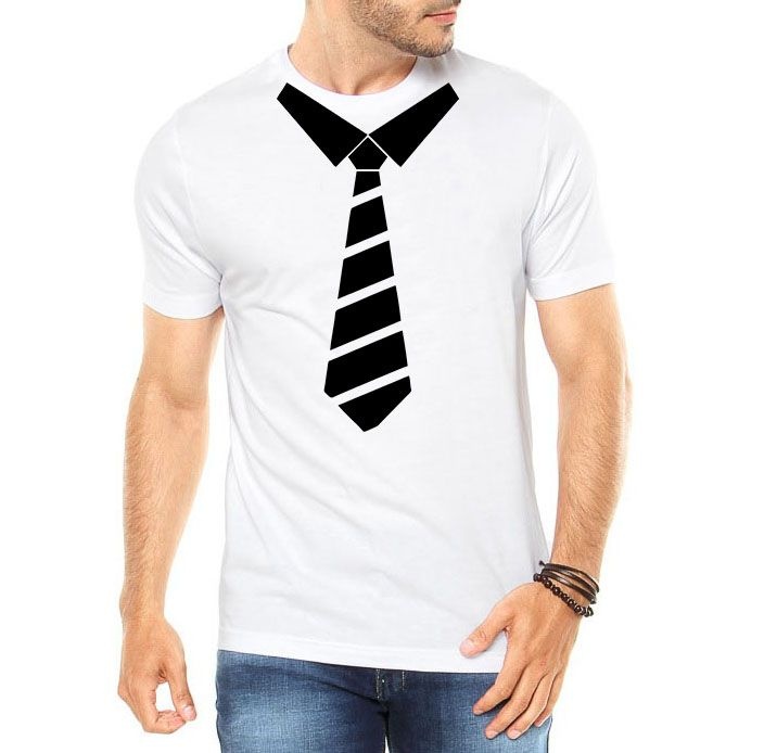camisa estampada gravata