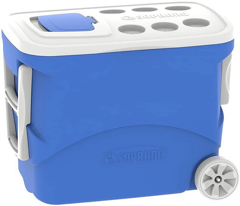 Caixa Térmica Soprano 50L Azul C/Rodas - Ciclone Magazine - Tudo