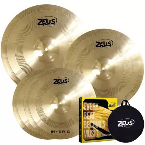 Kit de Pratos Zeus Hybrid Set C 14/16/20 - Shop Music - Loja