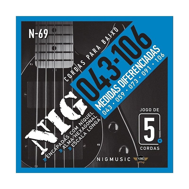 Encordoamento Nig Baixo N-69 5 Cordas 043/106 - Shop Music - Loja