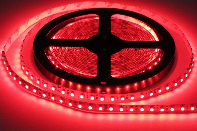 Fita De Led 5 Metros Vermelho 50x50 Decoração Luz Led Sem fonte - LOJA