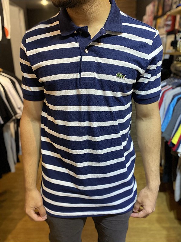 Camisa Polo Lacoste Com Logo -Branca / Azul Escuro - Rabello Store - Tênis,  Vestuários, Lifestyle e muito mais