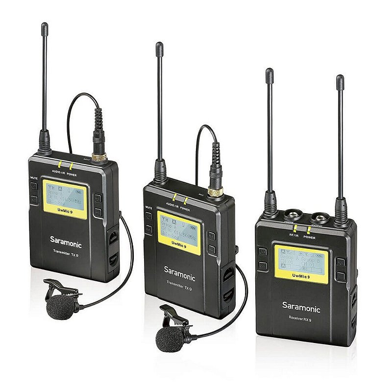 Sistema sem fio profissisional UHF para camera com dois