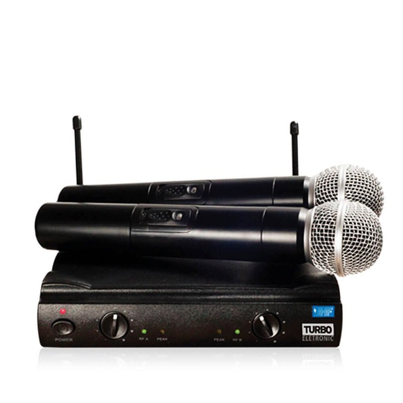 MICROFONE SEM FIO - DUPLO - UHF - TE-58 | Loja Oficial Turbo Music