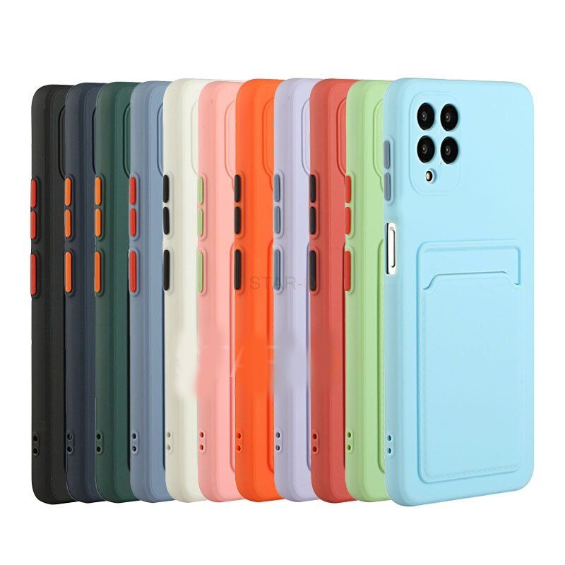 Capa de Silicone para Samsung Galaxy A12 M12 com porta cartão - Cell