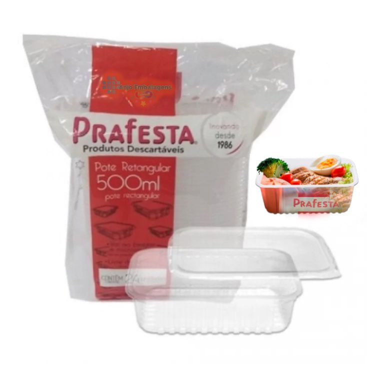 Embalagem Marmita 500ml PraFesta com tampa 144 unids - embalagens  descartáveis em geral , produtos limpeza e artigos festa e papelaria