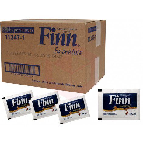 Adoçante Sachê Finn Sucralose 1000 unids - embalagens descartáveis em geral  , produtos limpeza e artigos festa e papelaria