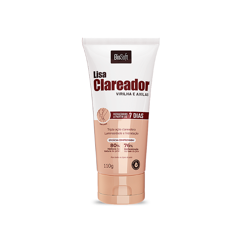 Creme Lisa Clareador de Virilha e Axilas Bisnaga 110g - Loja Soft