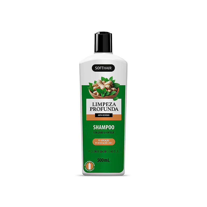 Shampoo Limpeza Profunda Gengibre e Hortelã 500ml - Loja Soft Hair