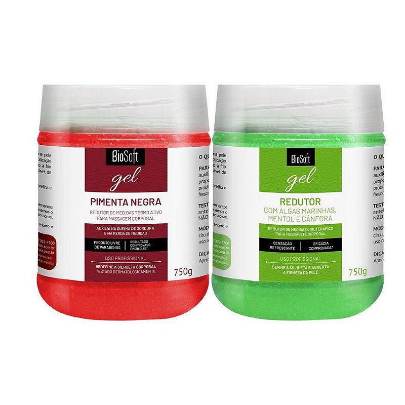Kit Gel Redutor Crioterapico e Gel Termoativado Pimenta Negra