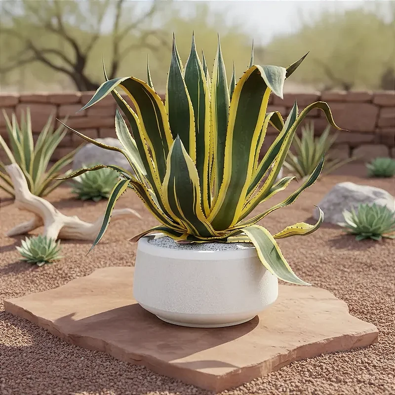 Agave Americana 'Marginata' - Orquidario em Mogi Mirim/SP - As