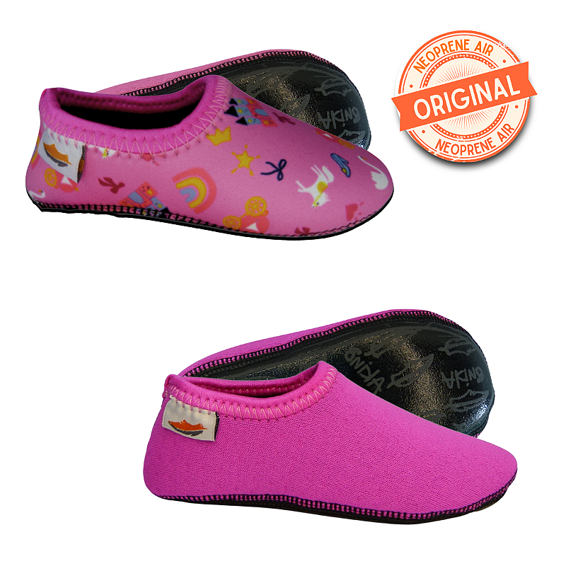 Kit 2 Sapatilhas Neoprene Air Original Antiderrapante – Encantada + Rosa