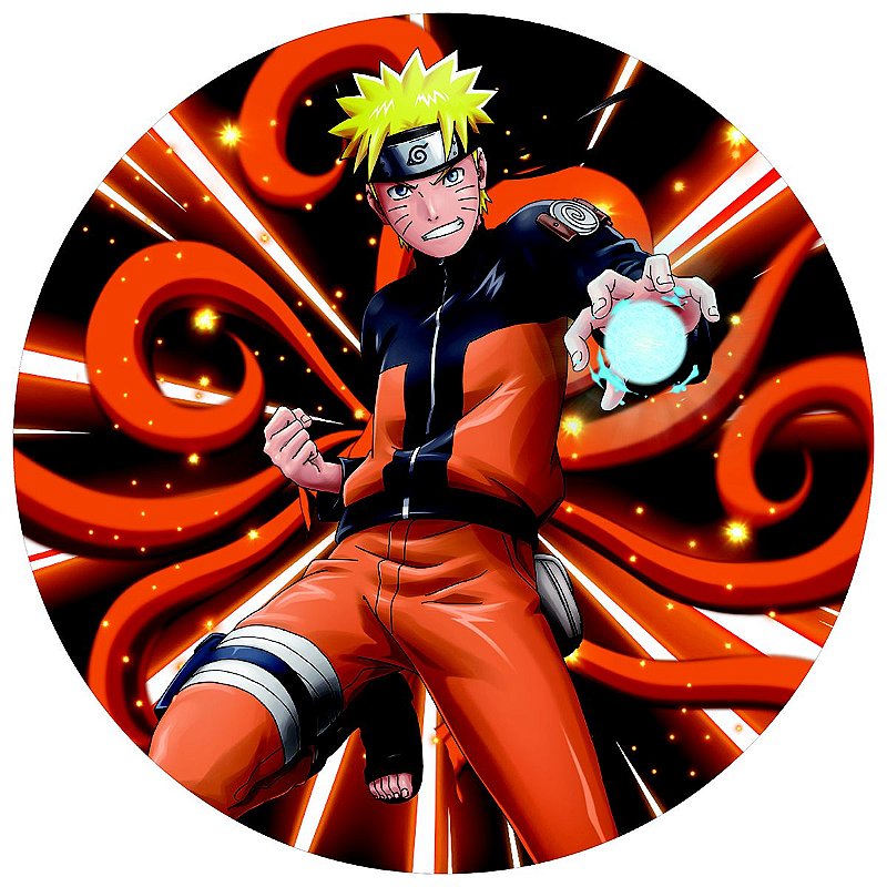 Painel Redondo Tecido Sublimado 3D Naruto Kakashi Hatake FRD-4466