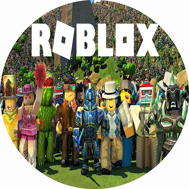 Painel de Festa em Tecido - Roblox Espaço Logo Laranja - Via Cores - Paineis  de Festa