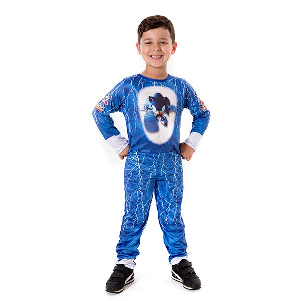 Pijama Infantil Fantasia Sonic Azul