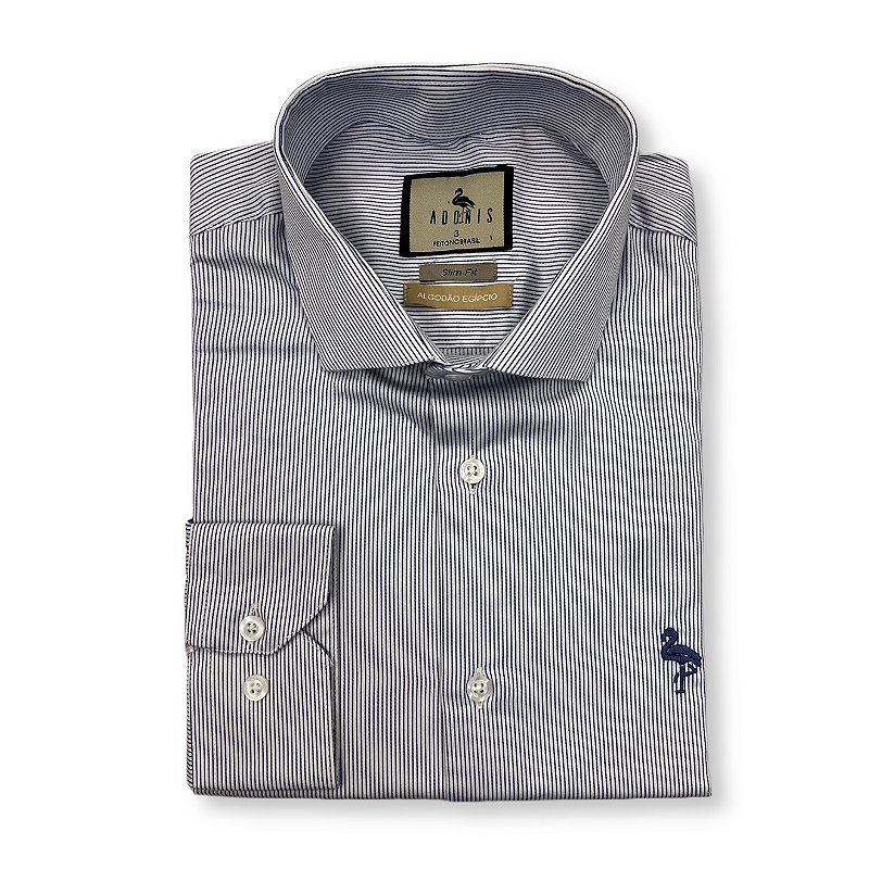 Camisa Social Listra Algodão Egípcio