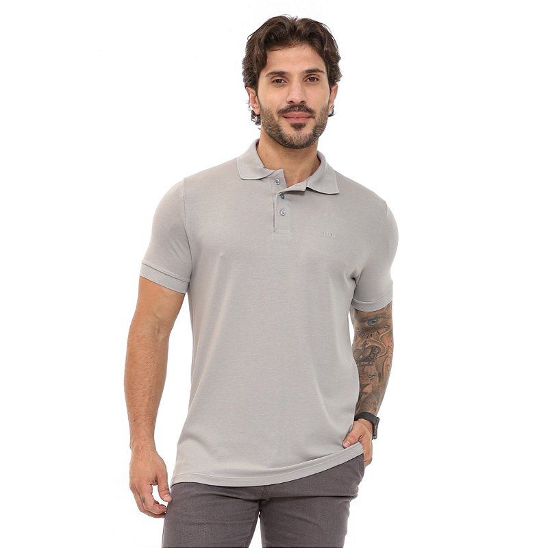 Camisa Polo Pima Cinza