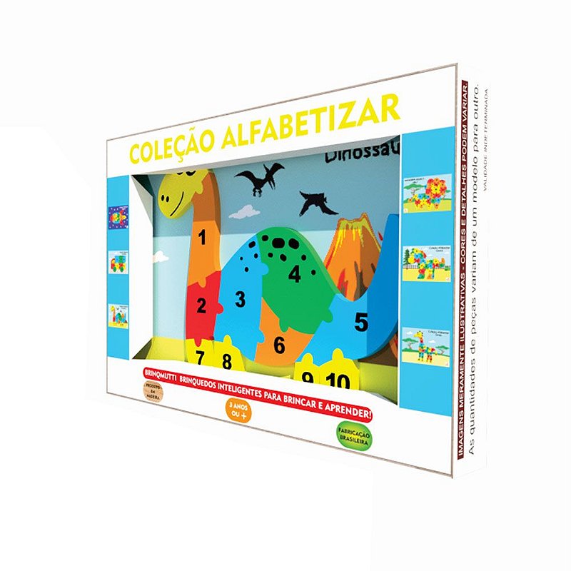 Quebra Cabeça Alfabeto e Números Dinossauro - PiliPili Loja Online de  Brinquedos Educativos