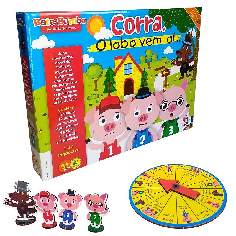 Susi　鹿の角小　3 Jogo Infantil em Madeira Corra, o Lobo Vem ai. - Tralalá 4 Kids
